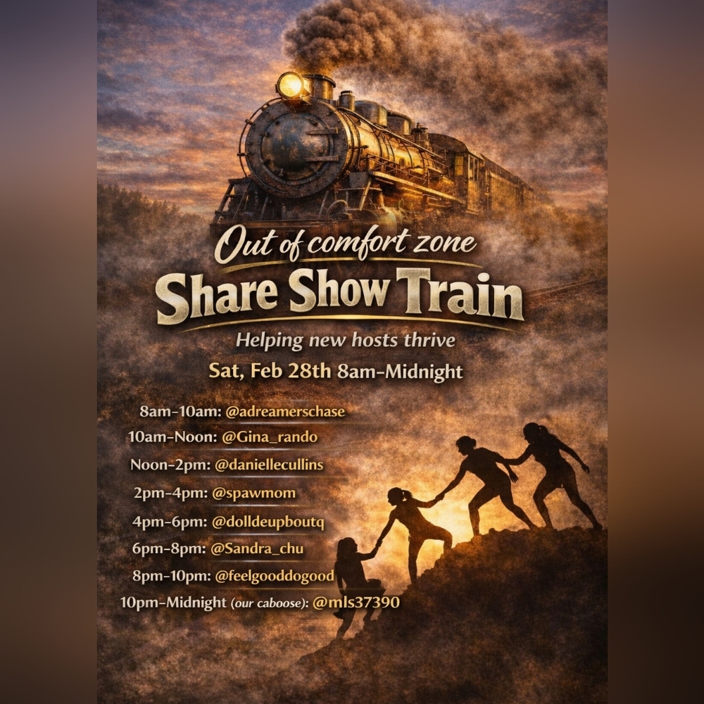 JUlY! "GET OUT OF COMFORT ZONE" SHARE SHOW TRAIN!